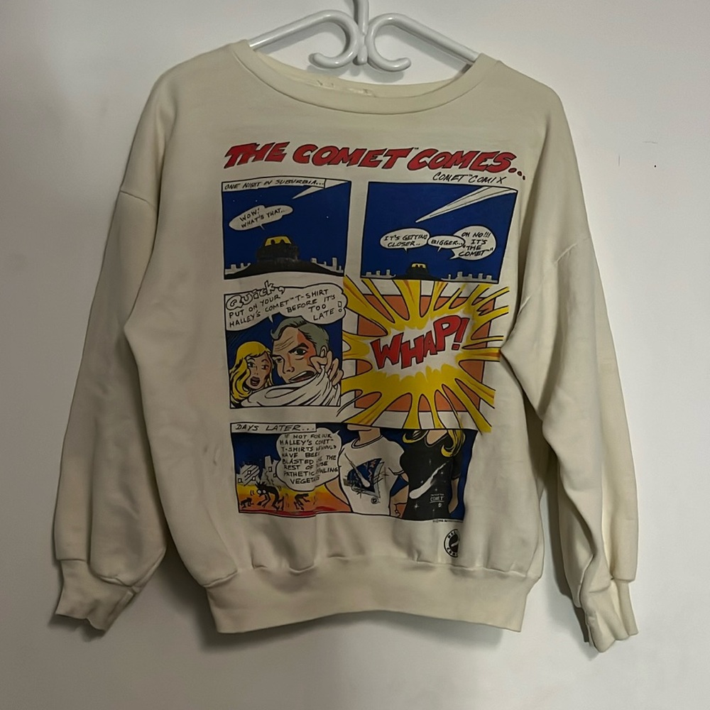 VTG 80s Halley's Comet Graphic Sweater Sweatshirt USA Made Space NASA